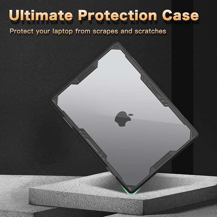 MOSISO Compatible with MacBook Air 13 inch Case 2026-2022 M5 A3449 M4 A3240 M3 A3113 M2 A2681, 3 in 1 Kit Symmetric Geometric Heavy Duty Hard Case with TPU Bumper for MacBook Air 13.6, Black - Image 3