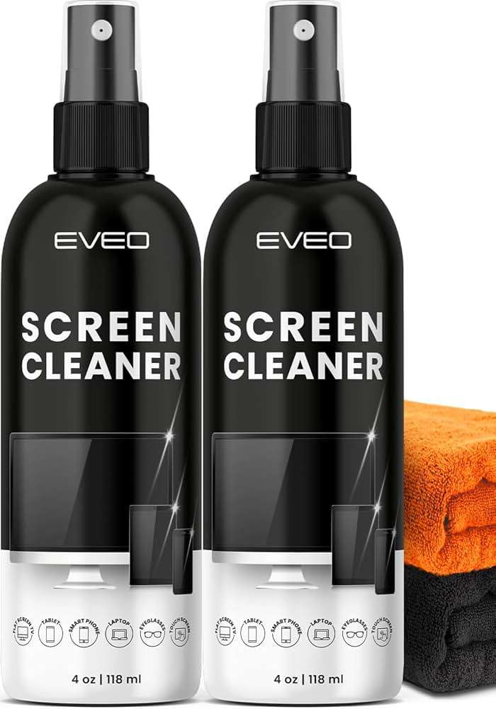 Screen Cleaner Spray - TV Screen Cleaner Spray and Microfiber Cloth kit, Computer Screen Cleaner & Car Screen Cleaner for TV, Monitor, Laptop, MacBook, iPad, iPhone and Electronic Devices - 2 Pack - Image 1