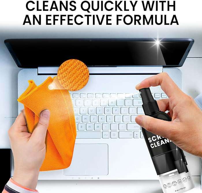 Screen Cleaner Spray - TV Screen Cleaner Spray and Microfiber Cloth kit, Computer Screen Cleaner & Car Screen Cleaner for TV, Monitor, Laptop, MacBook, iPad, iPhone and Electronic Devices - 2 Pack - Image 5