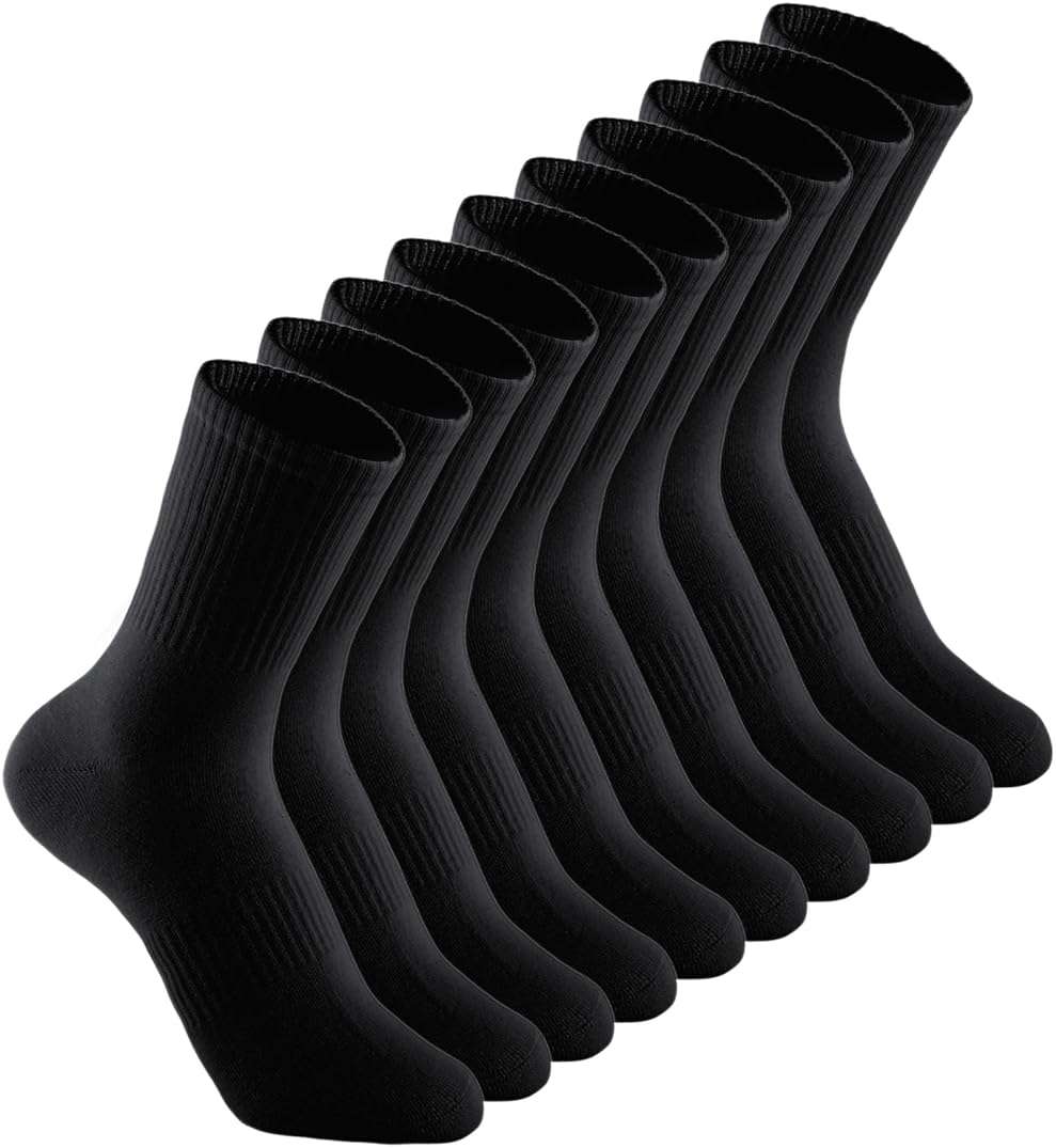 Irisbear Cushion Crew Socks for Women Cotton Running Hiking Athletic Long Socks for Women 5 Pairs - Image 1