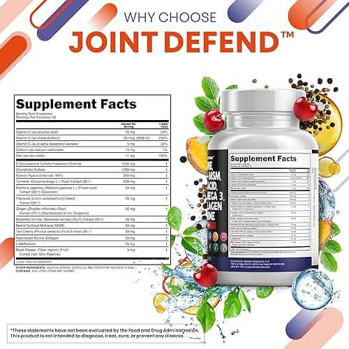 Clean Nutraceuticals Glucosamine 1500mg Chondroitin 1200mg MSM with Turmeric Curcumin, Collagen, Hyaluronic Acid, Omega 3 – Joint Health Supplement for Men & Women – Joint Complex – 120 Count - Image 4