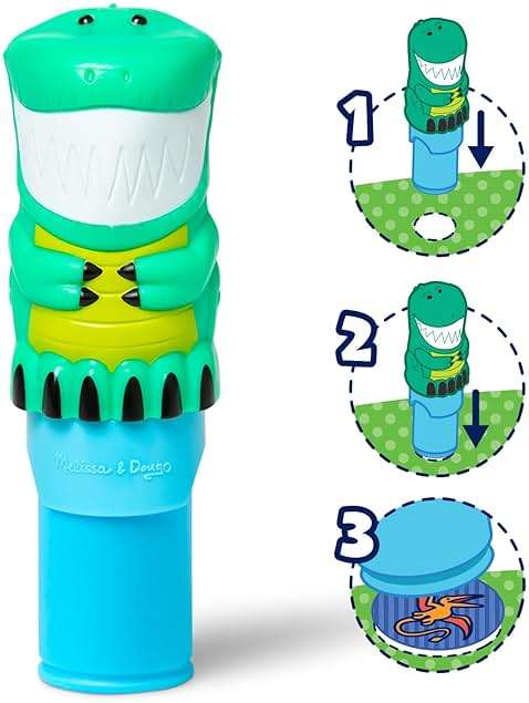 Melissa & Doug Sticker Wow!™ Sticker Stamper and 24-Page Activity Pad, 300 Stickers, Arts and Crafts Fidget Toy Collectible Character – Dinosaur - for Kids Ages 3+ - FSC Certified - Image 3