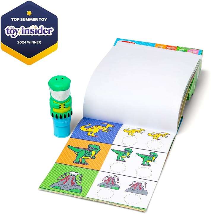 Melissa & Doug Sticker Wow!™ Sticker Stamper and 24-Page Activity Pad, 300 Stickers, Arts and Crafts Fidget Toy Collectible Character – Dinosaur - for Kids Ages 3+ - FSC Certified - Image 4