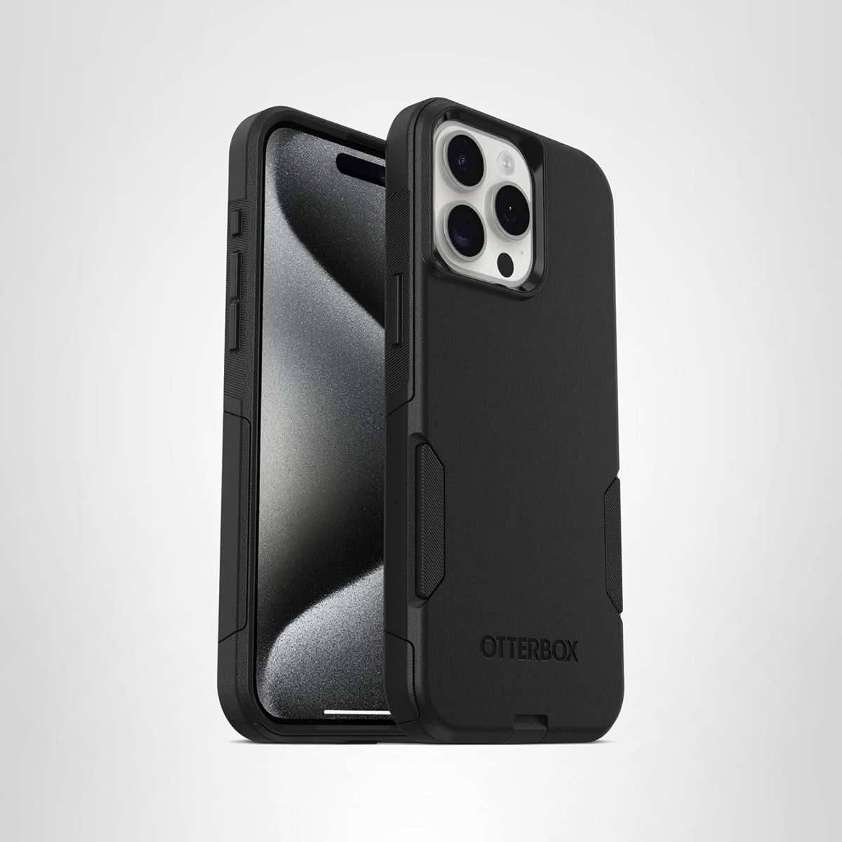 OtterBox iPhone 15 Pro MAX (Only) Commuter Series Case - BLACK, slim & tough, pocket-friendly, with port protection (Unit ships in polybag, ideal for business customers) - Image 5
