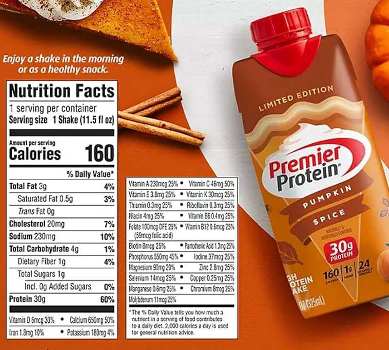 Premier Protein 30g High Protein Shake, Pumpkin Spice (11 fl. oz., 15 pk.) - Image 2