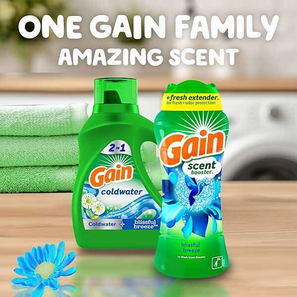Gain In-Wash Laundry Scent Booster, Blissful Breeze Scent, 24.0 OZ, Fresh Extender + Odor Protection - Image 7
