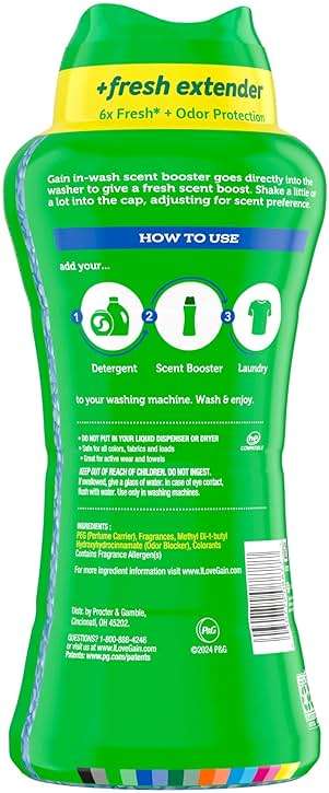 Gain In-Wash Laundry Scent Booster, Blissful Breeze Scent, 24.0 OZ, Fresh Extender + Odor Protection - Image 9