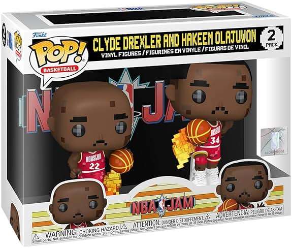 Funko Pop! NBA JAM: Rockets - Clyde Drexler and Hakeem Olajuwon 2-Pack - Image 1