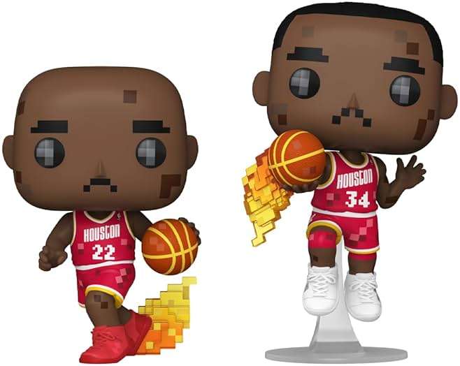 Funko Pop! NBA JAM: Rockets - Clyde Drexler and Hakeem Olajuwon 2-Pack - Image 2