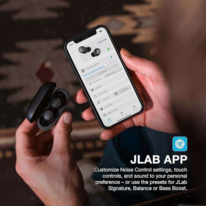 JLab JBuds ANC 3, True Wireless Earbuds, Active Noise Cancelling, Multipoint Connect, Google Fast Pair, Black - Image 3