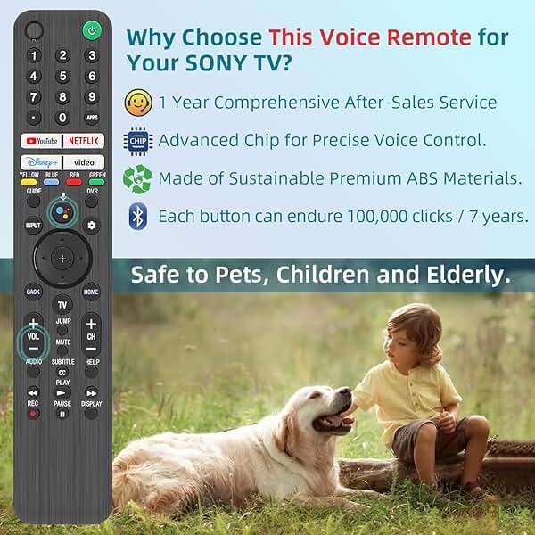 Replacement for Sony TV Remote, for All 2019-2026 Sony Remote Control for Bravia Smart TV with Voice Control. for Bravia XR/XBR/KD/K Series Google/Android TVs. 1-Year Warranty. - Image 3