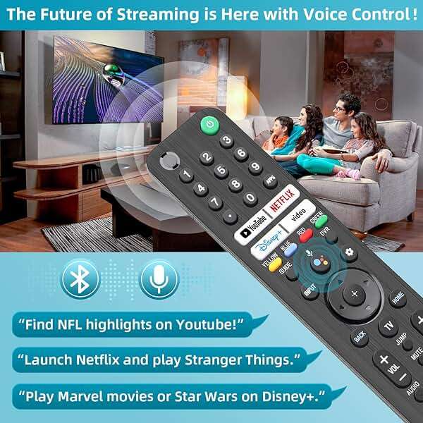 Replacement for Sony TV Remote, for All 2019-2026 Sony Remote Control for Bravia Smart TV with Voice Control. for Bravia XR/XBR/KD/K Series Google/Android TVs. 1-Year Warranty. - Image 4