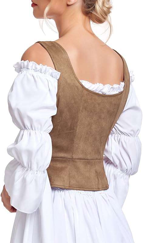 Zando Women Renaissance Corset Vest Pirate Costumes Viking Medieval Corset Top - Image 2