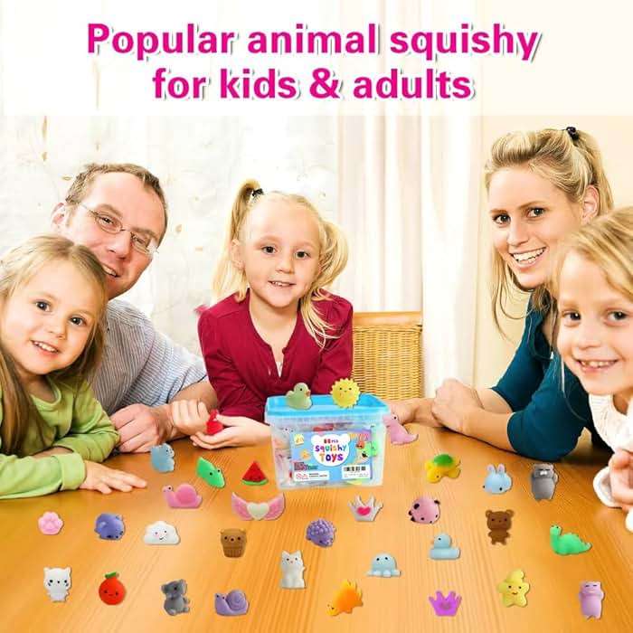 80Pcs Party Favors for Kids 4-8, Kawaii Squishies Mochi Squishy Toy Bulk Fidget Sensory Toys Birthday Gifts for Boys Girls, Easter Basket Stuffers Egg Fillers Treasure Box Classroom Prizes Goodie Bag - Image 3