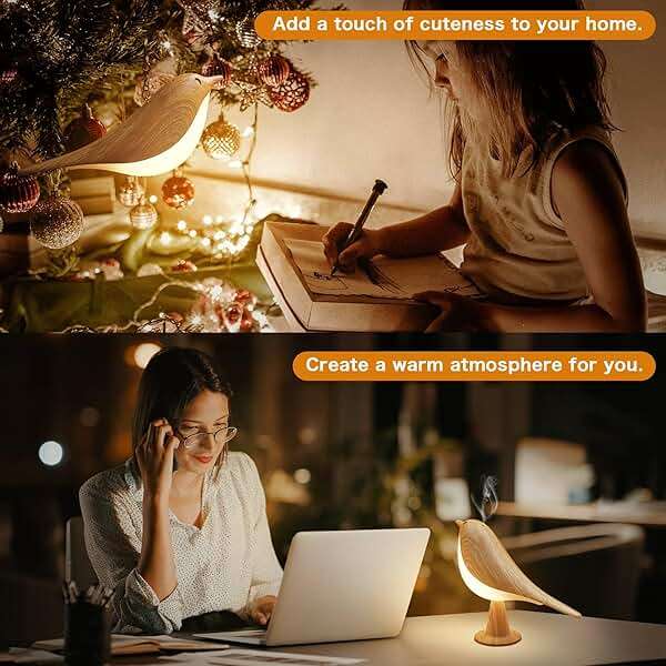 VViN 2 in 1 Small Desk Lamp, Bird Cordless Table Lamp with 3 Color Temperature Dimmer and Touch Sensor - Rechargeable Battery Night Light for Kids, Bedroom, Bedside, and Outdoor Use - Image 4