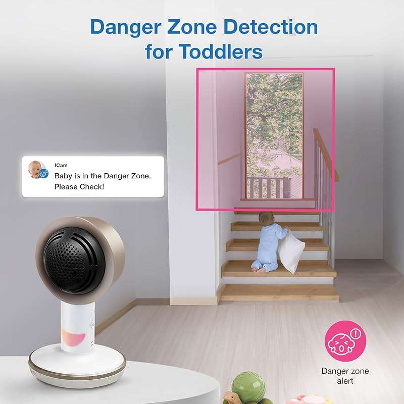 VTech V-Care VC2105 1080p FHD Over-The Crib Mount Smart Baby Monitor 5” 720p LCD Screen,Table Stand,Remote Access,Versatile Placement,Intelligence Detection, Sleep Analysis,18hrs Recording,with WiFi - Image 6