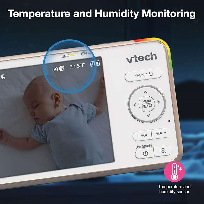 VTech V-Care VC2105 1080p FHD Over-The Crib Mount Smart Baby Monitor 5” 720p LCD Screen,Table Stand,Remote Access,Versatile Placement,Intelligence Detection, Sleep Analysis,18hrs Recording,with WiFi - Image 8