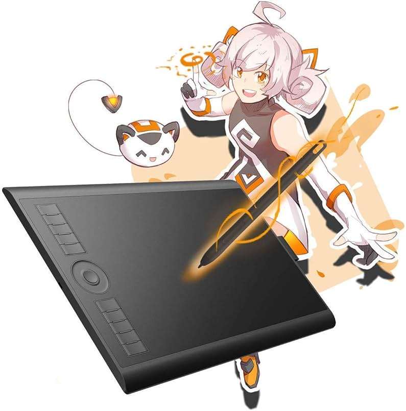 GAOMON M10K 10 x 6.25 Inches Graphic Drawing Tablet with 8192 Levels Battery-Free Stylus and 10 Customizable Hot-Keys for Digital Drawing & OSU & Online Teaching-for Mac&Windows - Image 2