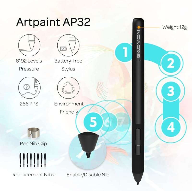 GAOMON S620 6.5 x 4 Inches Graphics Tablet with 8192 Passive Pen 4 Express Keys for Digital Drawing & OSU & Online Teaching-for Mac Windows Android OS - Image 3