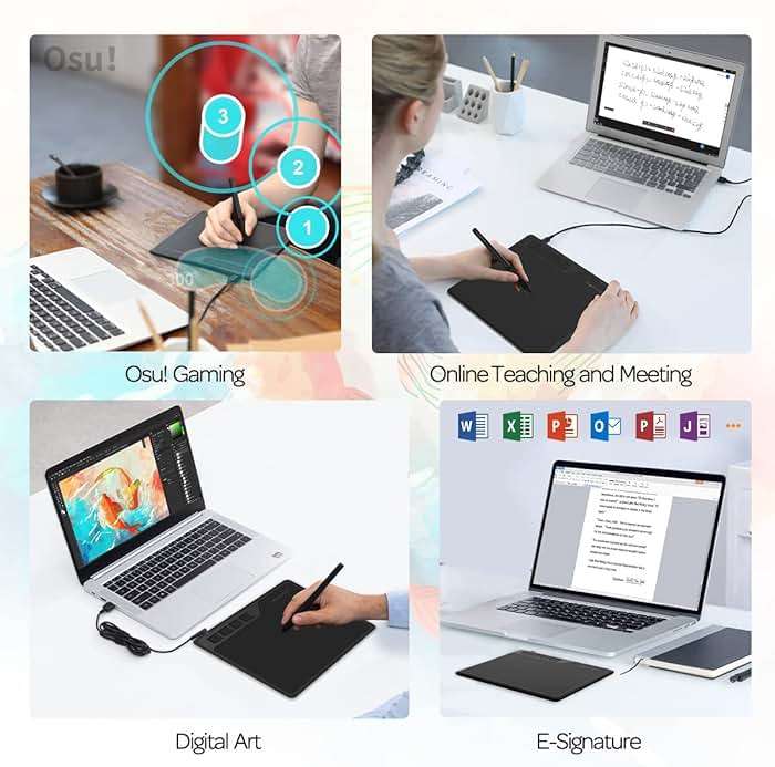 GAOMON S620 6.5 x 4 Inches Graphics Tablet with 8192 Passive Pen 4 Express Keys for Digital Drawing & OSU & Online Teaching-for Mac Windows Android OS - Image 6