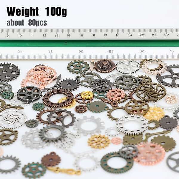 stino 100 G Mixed Style Metal Charms for Jewelry Making, Bulk Silver & Gold Plated, for Bracelet, Necklace, Earrings DIY Crafts - Image 2