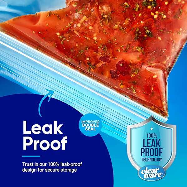Gallon Freezer Bags, Double Zipper Seal - 100 Count, Thick Resealable Plastic storage Bags - Reusable Gallon Storage Bags for Food Storage, Meat, Vegetables, Fruit - Microwave-Safe, Zero BPA - 2 Boxes - Image 5