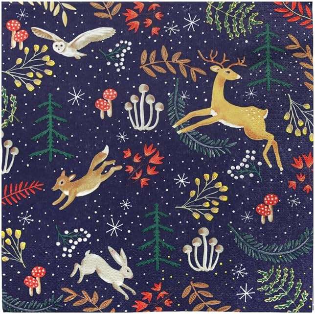 Talking Tables 20 x Truly Magical Recyclable Christmas Napkins for Decoupage | Enchanting Winter Wonderland Xmas Disposable Serviettes | Perfect for Holiday and Christmas Season | 13 x 13 Inches - Image 1