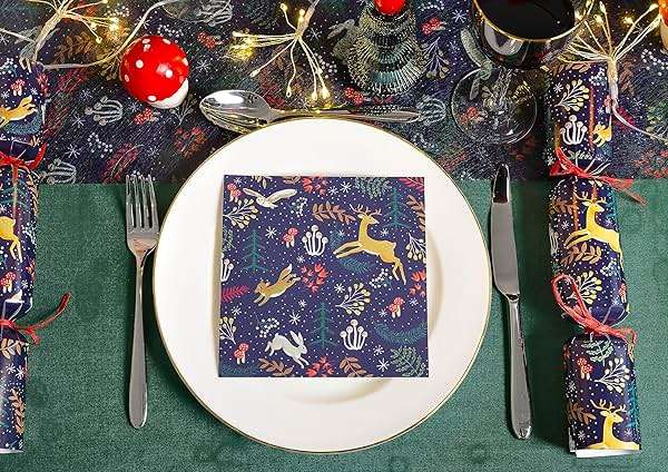 Talking Tables 20 x Truly Magical Recyclable Christmas Napkins for Decoupage | Enchanting Winter Wonderland Xmas Disposable Serviettes | Perfect for Holiday and Christmas Season | 13 x 13 Inches - Image 2