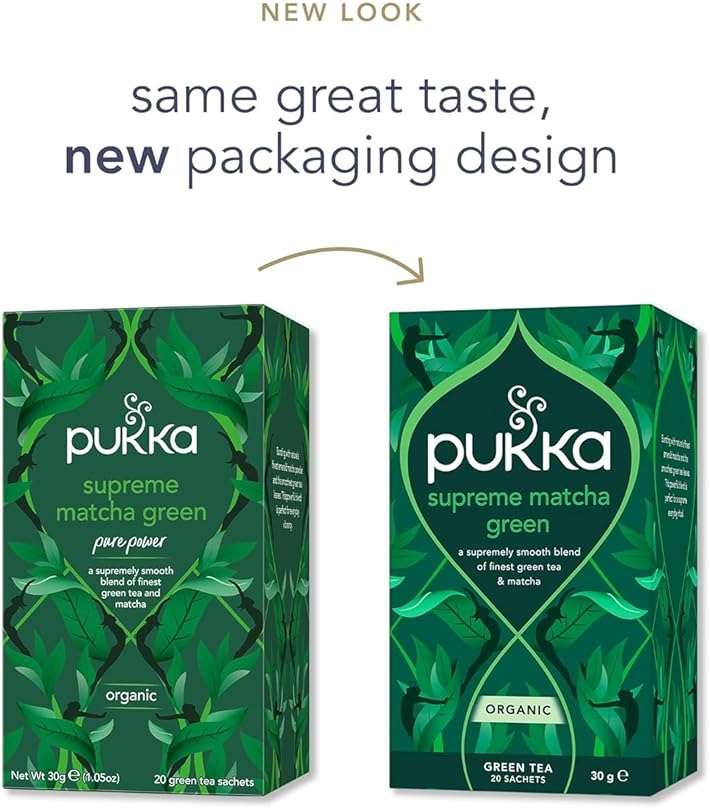 Pukka Supreme Matcha Green Organic Herbal Tea, Energizing Infusion With Matcha Powder, Ideal For Daily Vitality, Caffeine Free, 80 Total Tea Bags (20ct - Pack of 4) - Image 3