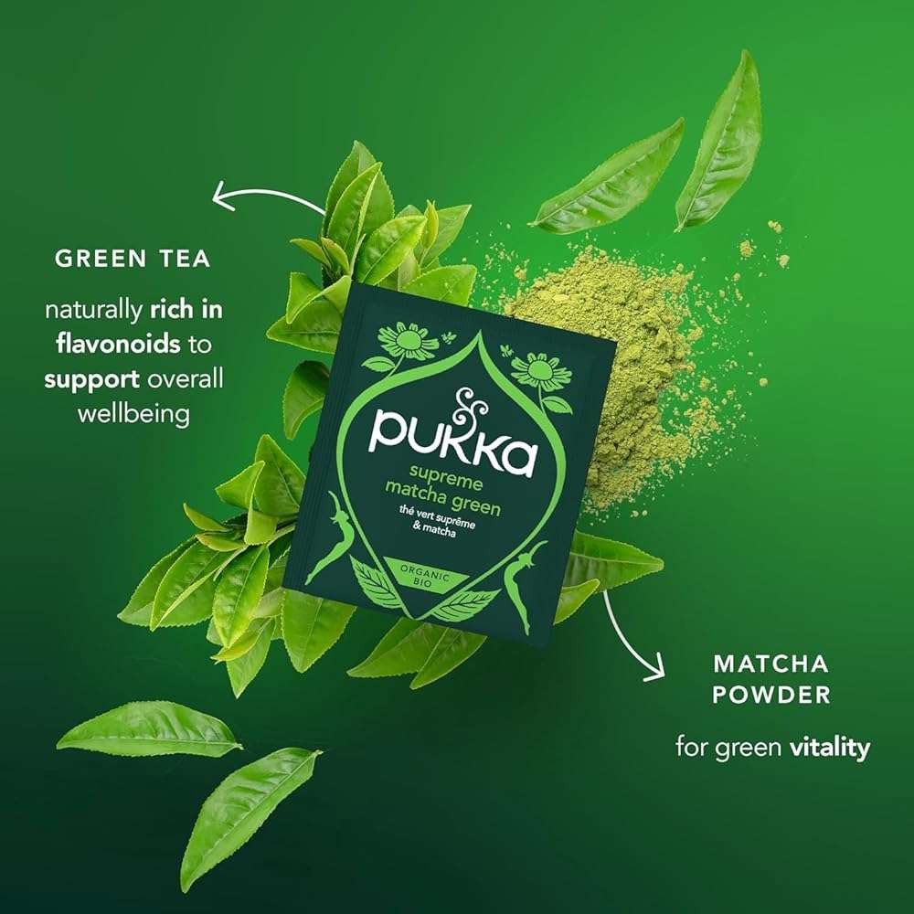 Pukka Supreme Matcha Green Organic Herbal Tea, Energizing Infusion With Matcha Powder, Ideal For Daily Vitality, Caffeine Free, 80 Total Tea Bags (20ct - Pack of 4) - Image 6