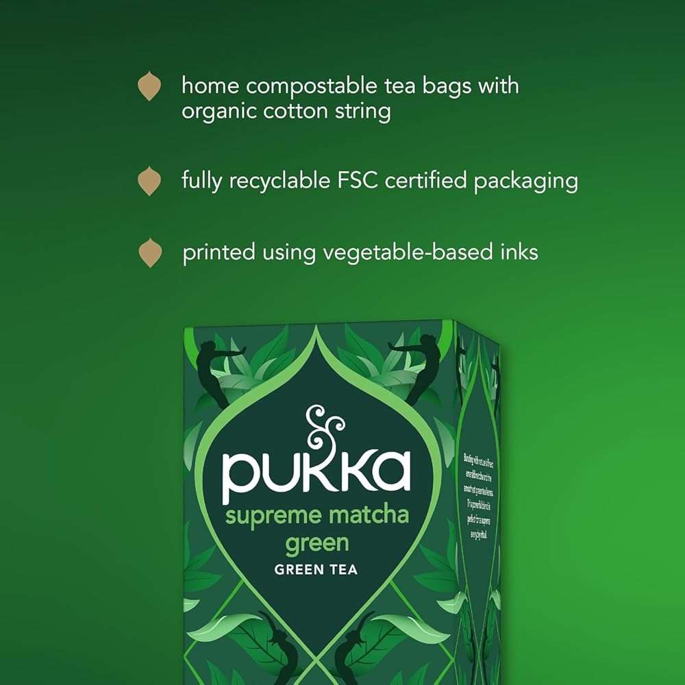 Pukka Supreme Matcha Green Organic Herbal Tea, Energizing Infusion With Matcha Powder, Ideal For Daily Vitality, Caffeine Free, 80 Total Tea Bags (20ct - Pack of 4) - Image 9