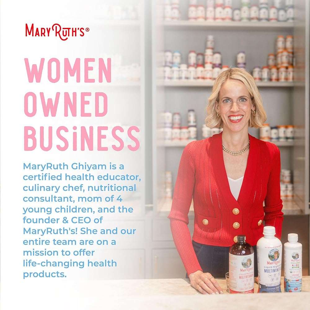 MARYRUTH'S Women's Multivitamin + Lustriva Hair Growth Liposomal | Biotin 10000mcg | Clinically Tested for Thicker, Fuller Hair, Improved Facial Fine Lines & Wrinkles | Ages 18+ | 15.22 Fl Oz - Image 9