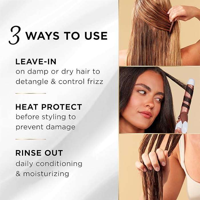 Pantene Miracle Rescue 3 in 1 Leave In Conditioner, Rinse off Conditioner, Heat Protectant for Hair, Detangler, Anti Frizz, Moisturizing, For All Hair Types, Safe for Color Treated Hair, 6.0 fl oz - Image 4