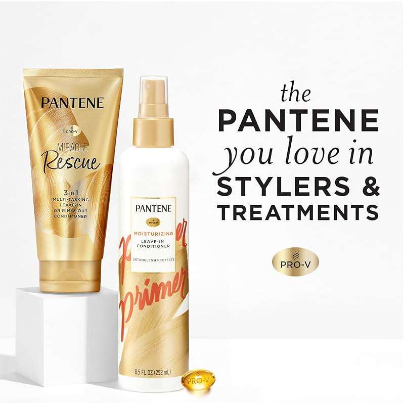 Pantene Miracle Rescue 3 in 1 Leave In Conditioner, Rinse off Conditioner, Heat Protectant for Hair, Detangler, Anti Frizz, Moisturizing, For All Hair Types, Safe for Color Treated Hair, 6.0 fl oz - Image 8