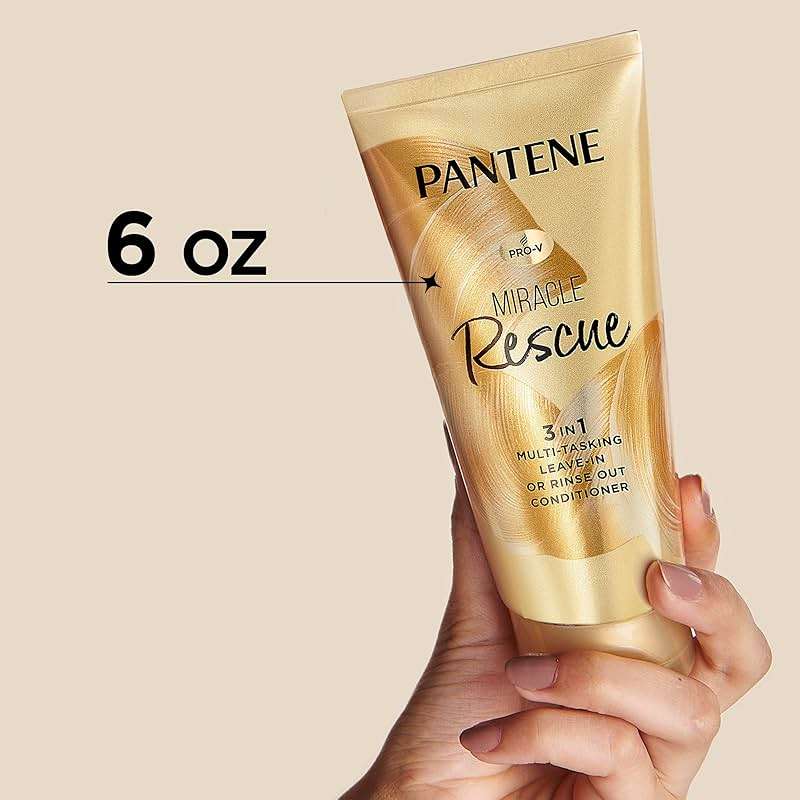 Pantene Miracle Rescue 3 in 1 Leave In Conditioner, Rinse off Conditioner, Heat Protectant for Hair, Detangler, Anti Frizz, Moisturizing, For All Hair Types, Safe for Color Treated Hair, 6.0 fl oz - Image 9