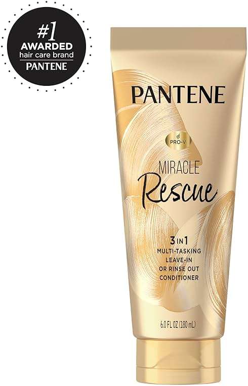 Pantene Miracle Rescue 3 in 1 Leave In Conditioner, Rinse off Conditioner, Heat Protectant for Hair, Detangler, Anti Frizz, Moisturizing, For All Hair Types, Safe for Color Treated Hair, 6.0 fl oz - Image 10