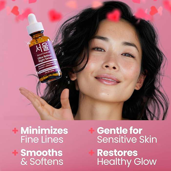 SeoulCeuticals 1% Korean Retinol Night Serum for Face - 97.5% Snail Mucin + Hyaluronic Acid + Bakuchiol, Cruelty Free K Beauty for Sensitive Skin 1oz - Image 5