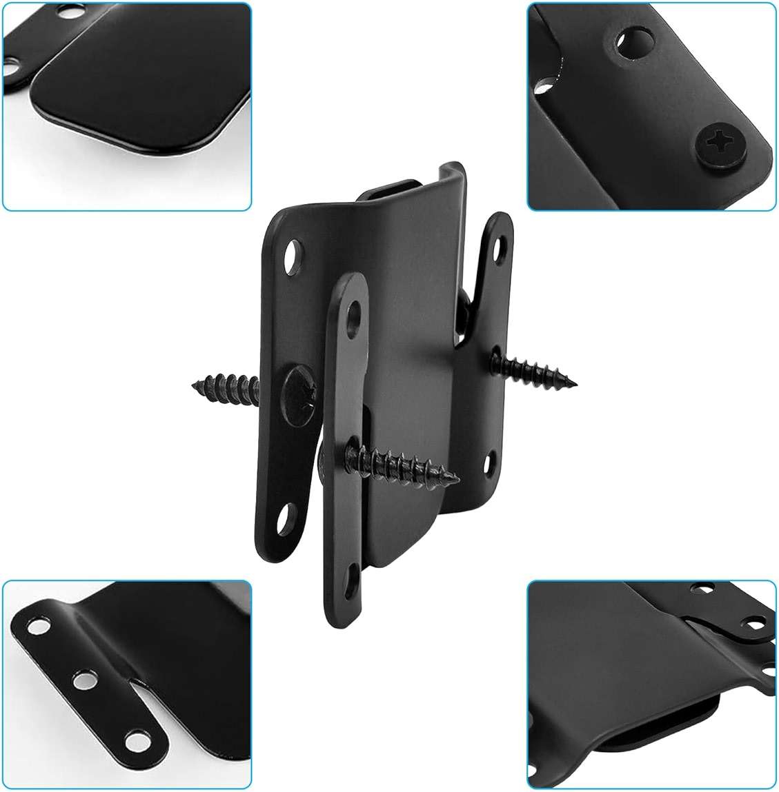 Sectional Couch Metal Connectors,4 Pcs Universal Sofa Interlocking Furniture Connector,Sectional Sofa Fastener Software Bracket with Screws for Loveseat, Recliner, Chair or Chaise Lounge (Black) - Image 3