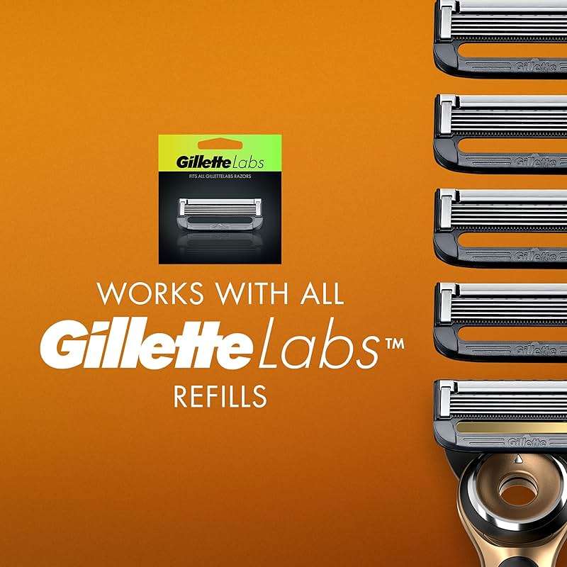 Gillette Labs Heated Razor Gold Edition - 1 Handle, 5 Blade Refills, 1 Charging Dock - Image 7
