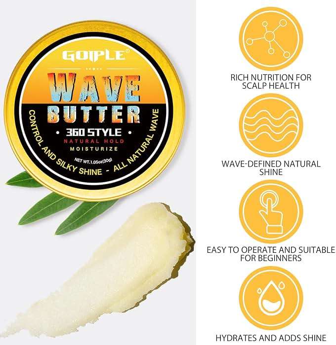 Wave Pomade for Men Strong Hold Easy Wash 360 Wave Training Hair Cream, Waves Grease for Men Promotes Layered Waves, Moisture, Silky Shine, Wave Pomade Wave Brushe Silky Durag Wave Cap Set (Blue) - Image 3