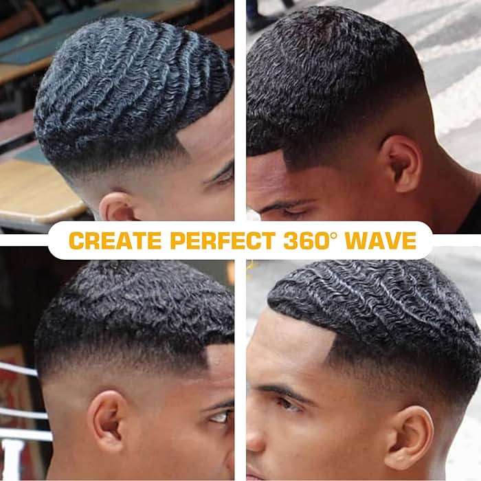 Wave Pomade for Men Strong Hold Easy Wash 360 Wave Training Hair Cream, Waves Grease for Men Promotes Layered Waves, Moisture, Silky Shine, Wave Pomade Wave Brushe Silky Durag Wave Cap Set (Blue) - Image 8