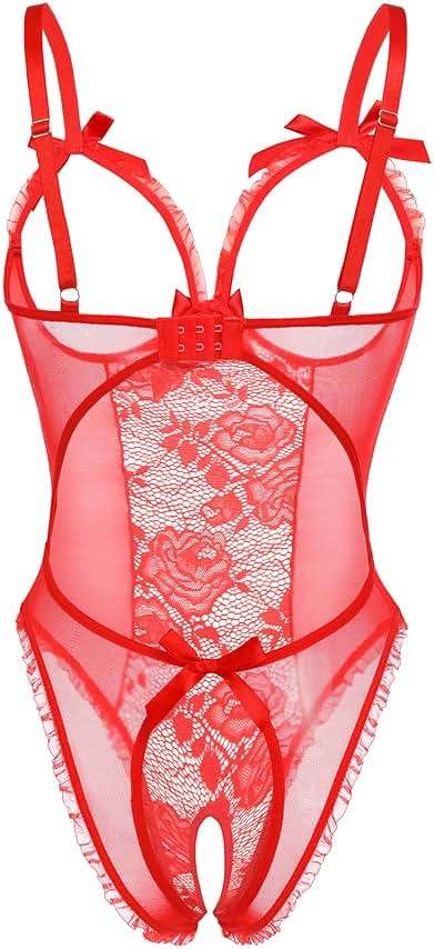 Avidlove Women One Piece Lingerie Sexy Lace Babydoll Mini Bodysuit - Image 3