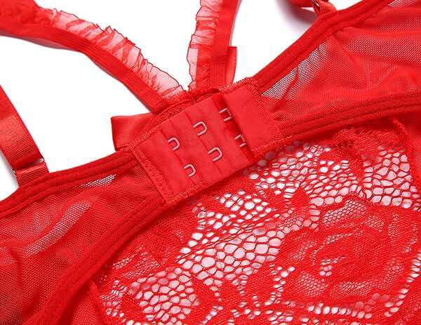 Avidlove Women One Piece Lingerie Sexy Lace Babydoll Mini Bodysuit - Image 6