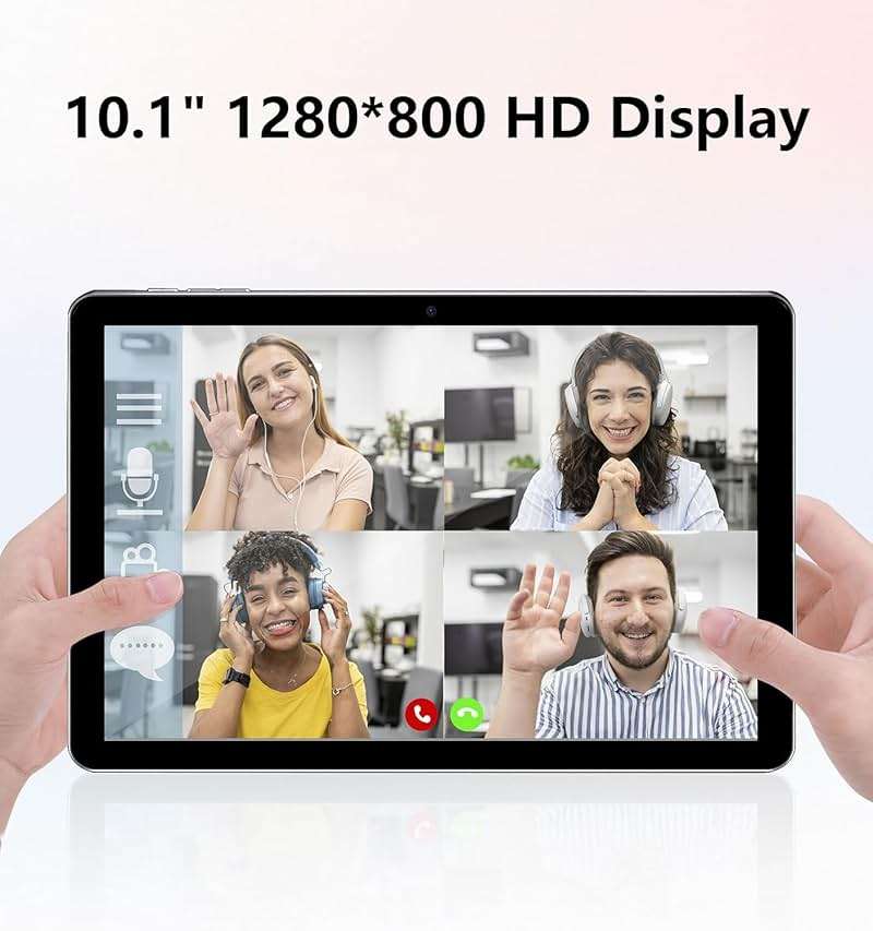 ECOPAD 10.1 Inch Tablet, Android 15 Tablets 12GB(4+8) RAM / 64GB ROM / 1TB SD Card Expansion, 1280x800 IPS HD Touchscreen, 6000mAh Battery, Bluetooth 5.0, Dual Cameras, GMS, Dual Band WiFi, Black - Image 4