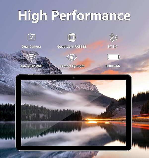 ECOPAD 10.1 Inch Tablet, Android 15 Tablets 12GB(4+8) RAM / 64GB ROM / 1TB SD Card Expansion, 1280x800 IPS HD Touchscreen, 6000mAh Battery, Bluetooth 5.0, Dual Cameras, GMS, Dual Band WiFi, Black - Image 5