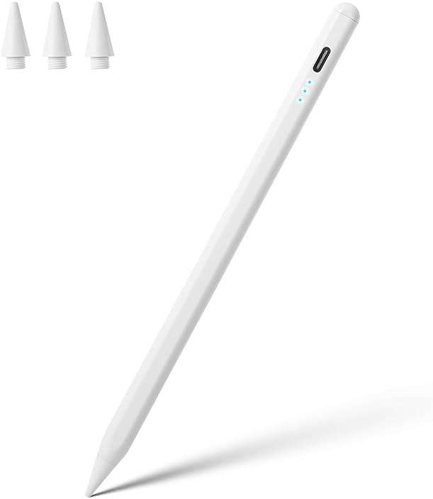 Stylus Pen for iPad A16 11th 10th 9th 8th 7th 6th Generation, iPad Pro 12.9 11 13 inch M4, iPad Air M3 M2 5th 4th 3rd Gen, iPad Mini A17 Pro 7 6 5, for Apple Pencil Pro 1st 2nd Gen Alternative (White) - Image 1