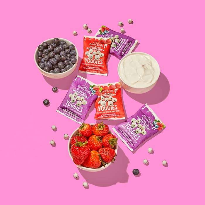 Nature's Garden Probiotic Yoggies Multi Pack, 21oz (Strawberry 15x0.7 oz + Mixed Berry 15x0.7 oz) Yogurt Covered Healthy Snack, High Fiber, Real Fruit Pieces, No Artificial Ingredients, for Adults - Image 9