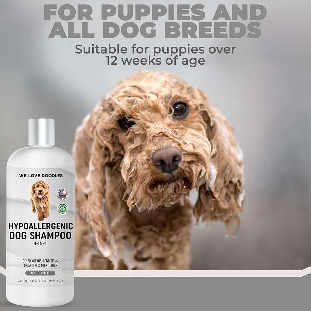 Hypoallergenic Dog Shampoo, Conditioner, and Detangler | Made in USA | Eco-Friendly Ingredients | Shampoo for Dogs with Sensitive Skin & Allergies | 16 OZ [We Love Doodles] - Image 5