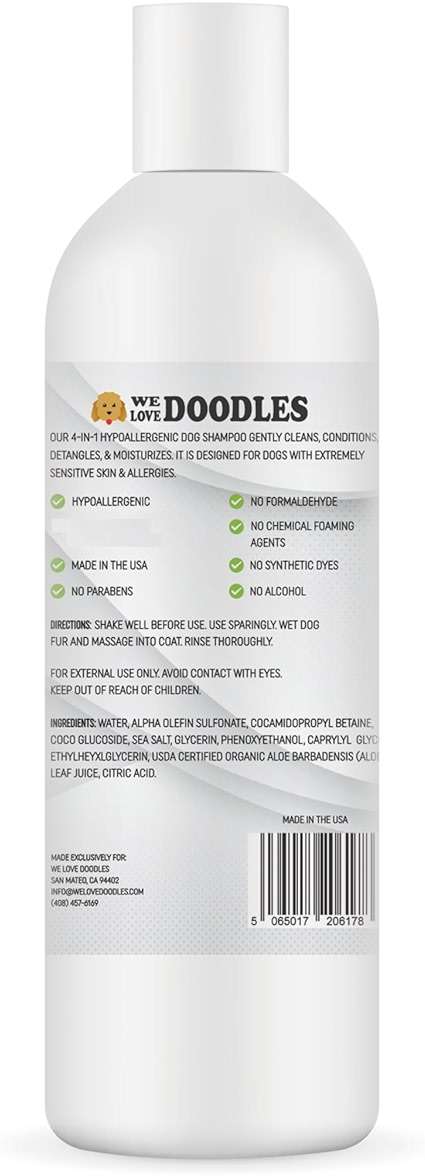 Hypoallergenic Dog Shampoo, Conditioner, and Detangler | Made in USA | Eco-Friendly Ingredients | Shampoo for Dogs with Sensitive Skin & Allergies | 16 OZ [We Love Doodles] - Image 6
