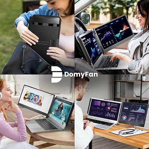domyfan 14" Laptop Monitor Extender, FHD 1080P IPS Dual Laptop Screen Extender, HDMI/USB-A/Type-C Plug and Play for Windows, Mac, Chrome, Android, Xbox, Switch, PS5, Work with 13.3”-17” Laptops - Image 7